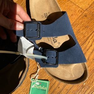 Brand new w/tags Betula Navy Blue two Strap Birkenstock Sandals